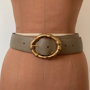 Fabulous vintage gold bamboo belt - M